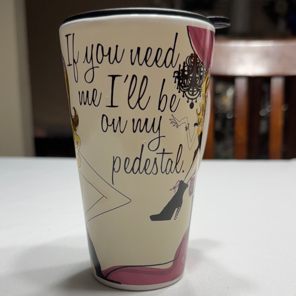 Delish “ Girls with Attitude” 12oz travel mug.